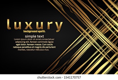 Abstract black luxury background image overlapping golden lines Geometric shapes for design Modern template