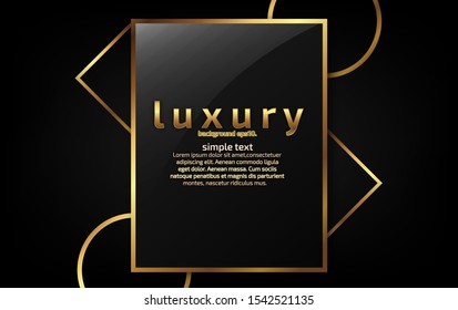 Abstract black luxury background image overlapping golden lines Geometric shapes for design Modern template
