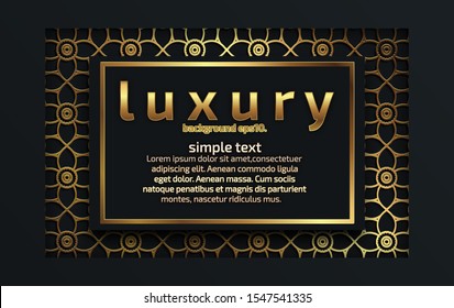 Abstract black luxury background image overlapping golden lines Geometric shapes for design Modern template