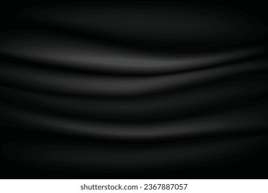 Abstract black luxury texture silk background and cloth wave