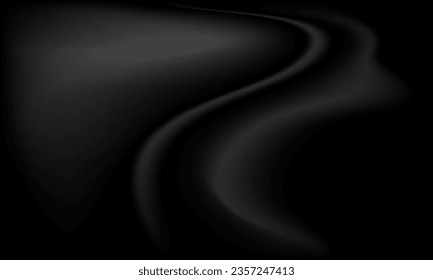 Abstract black luxury wavy silk. Elegant fabric soft texture. black lusury background with copy space