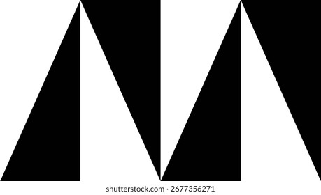 abstract black m icon logo