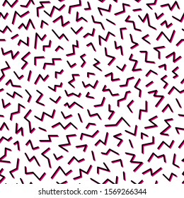 Abstract black and magenta zigzag line background. Vector seamless pattern. Great for wallpaper, web background, wrapping paper, fabric, packaging, greeting cards, invitations and more.