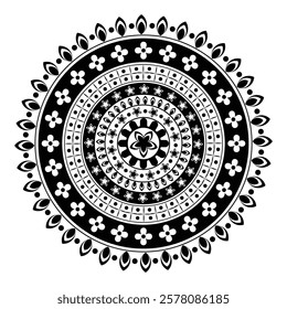 Abstract black mandala design illustrator