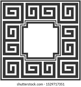 Abstract Black Maze Frame Greek Style Stock Vector (Royalty Free ...