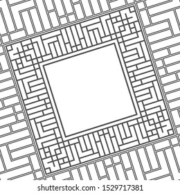 Abstract black maze frame. Greek style.