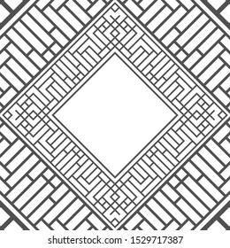 Abstract black maze frame. Greek style.