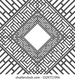 Abstract black maze frame. Greek style.