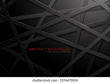Abstract black mesh line cross pattern overlap design modern futuristic background vector illustration.