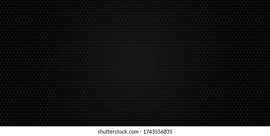 Abstract black metal pattern steel background hexagon, Perforated steel sheet metal. vector illustration