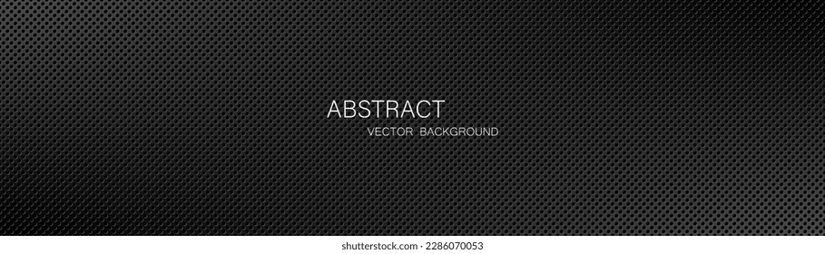 Abstract black metal sheet background with empty space for design. Modern technology innovation concept. Perforated Dark Metal Sheet for Wallpaper
