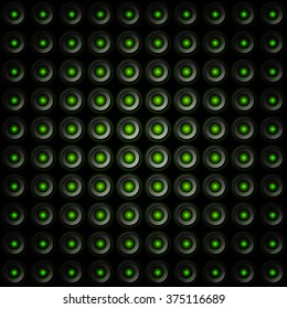Abstract black metal texture pattern.Green glowing.Vector seamless texture. 