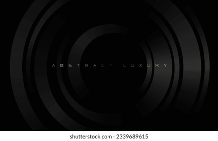 Abstract black metallic circle geometric light texture overlap design modern luxury futuristic background vector	
