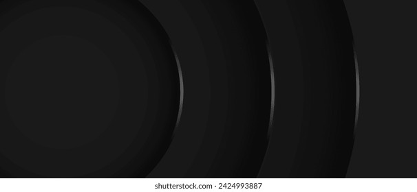 Abstract black metallic curve overlap geometric  design modern creative background vector illustration.