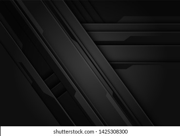Abstract black metallic futuristic style design modern futuristic background vector illustration.