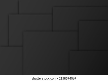 Abstrakter Schwarzer Metallic Tech Faltenschatten Layout Moderner Vorlagenhintergrund