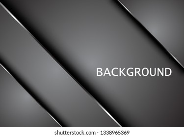 Abstract black metallic tect innovation corporate concept background . - vector template dark illustration emblem
