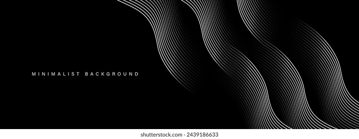 Abstract black modern background with dynamic geometric shapes. Vector