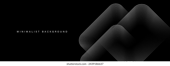 Abstract black modern background with dynamic geometric shapes. Vector