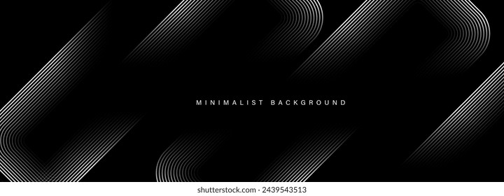 Abstract black modern background with dynamic geometric shapes. Vector.