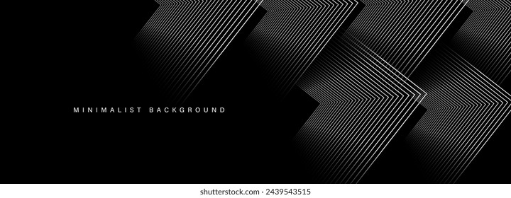 Fondo moderno negro abstracto con formas geométricas dinámicas. Vector.