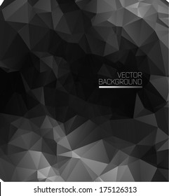 Abstract black modern background with polygons.