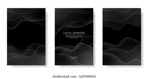 Abstract Black Modern Banners Background. Super banner set.