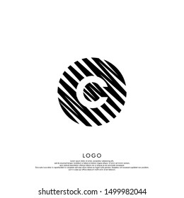 abstract black modern circle C logo letter design suitable for web and company