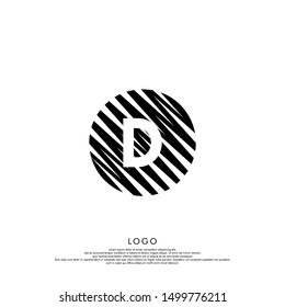 abstract black modern circle D logo letter design suitable for web and company