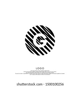 abstract black modern circle G logo letter design suitable for web and company