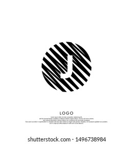 abstract black modern circle J logo letter design suitable for web and company