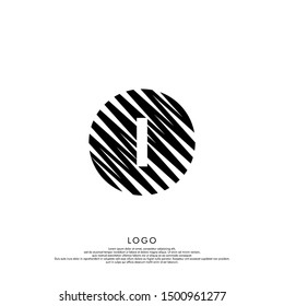 abstract black modern circle logo letter i design suitable for web and company