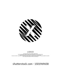 abstract black modern circle X logo letter design suitable for web and company