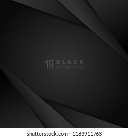 Abstract black modern overlap dimension background with paper layers. Business design concept. Vector illustration
