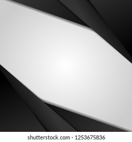 Abstract black modern overlap dimension on white background with paper layers. Business design concept. Vector illustration