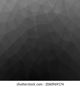 Abstract black monochrome polygonal background. Space for text. Vector illustration.