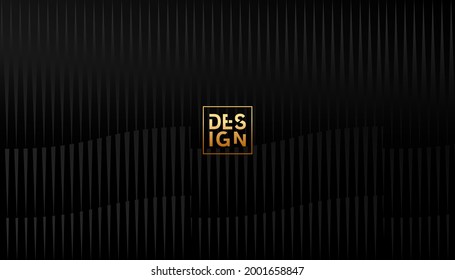 Abstract black monochrome stripe pattern design. Minimal striped surface texture background. Vector	