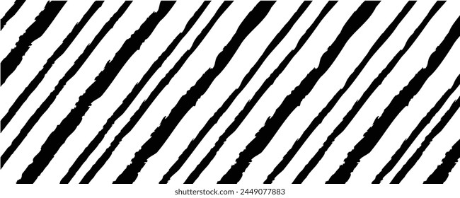  Abstract black monochrome stripe pattern design. Minimal striped surface isolated on white background. Vector Illustration.