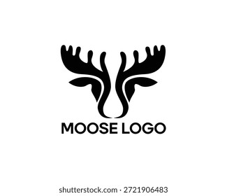 abstract black moose head logo design inspiration