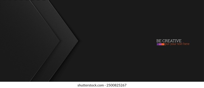 Abstractas fondo multicapa negro. Formas geométricas con efecto semitono.