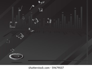 Abstract Black Music Background Clipart Stock Vector (Royalty Free ...