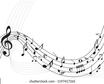 Music Notes Abstract Music Notes On Stock Vector (Royalty Free) 1165374283