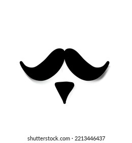 Abstract black mustache and beard with shadow. Illustration for the Men's Day.