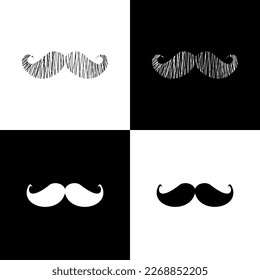 Abstract black mustache logo vector icon template