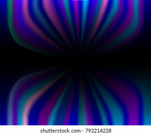 Abstract black neon background with vertical pink, purple stripes
