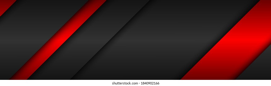 Abstract black and neon red modern material header. Metallic technology banner. Vector abstract widescreen background