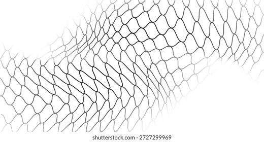 Abstrakte schwarze Netze mit Maschentextur für Fischernetzhintergrund. Einfaches Netzfließdesign. Vektorgrafik