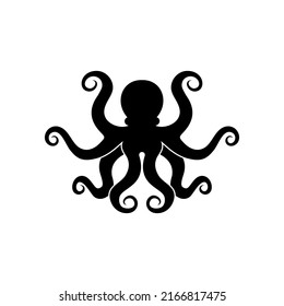 abstract black octopus logo vector