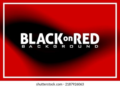 Resumen Negro sobre fondo rojo borroso con marco blanco. Plantilla gráfica vectorial simple