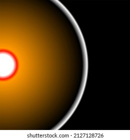 Abstract black and orange background with curved lines. illustration technology